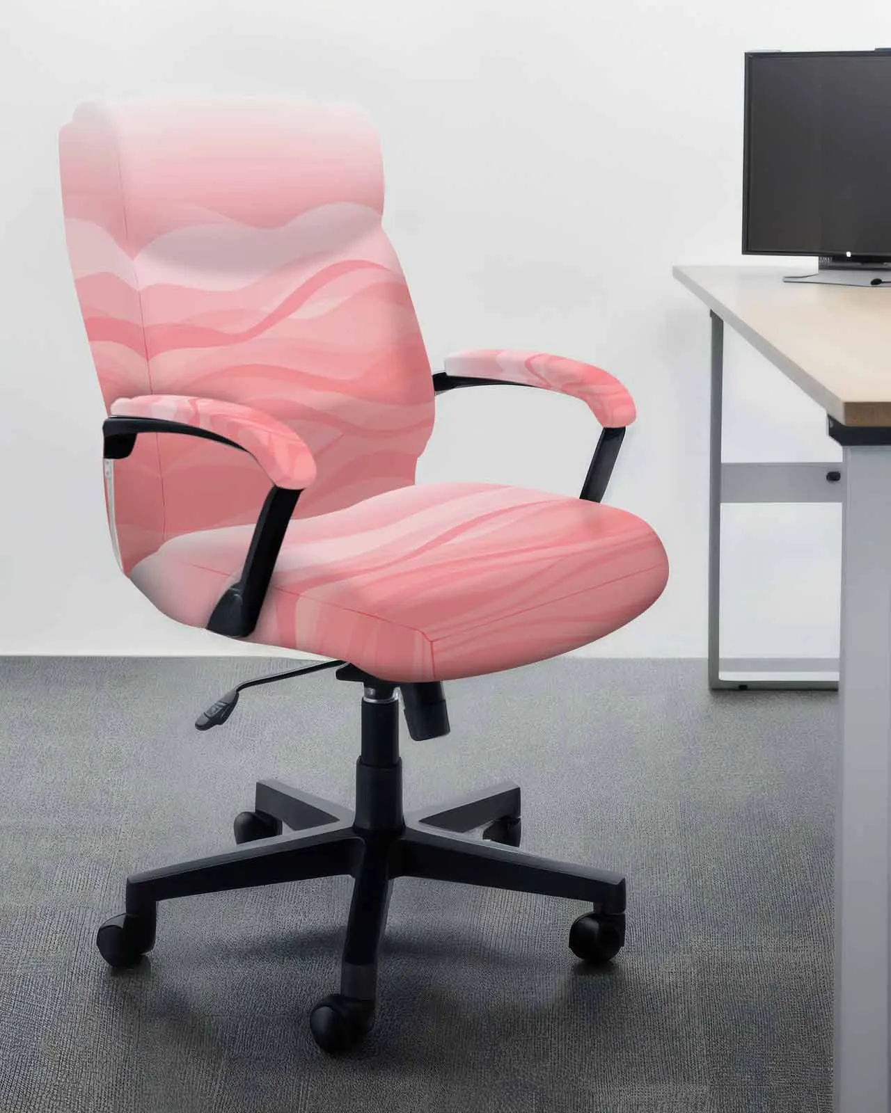 Gradient Water Ripple Pink Elastic Office Chair Cover Gaming Computer Chair Armchair Protector Seat Covers