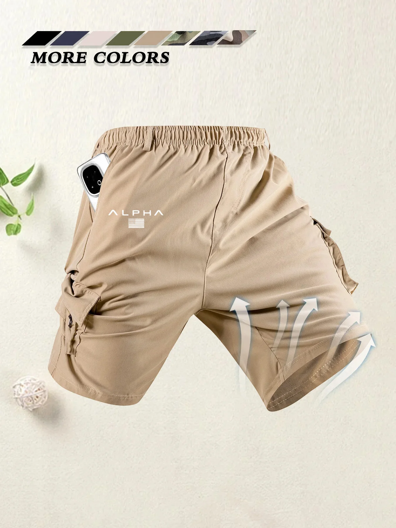 American Flag Printed Cargo Shorts Independence Day Eagle Shorts Summer Cargo Work Camping Multi-pocket Short Pants Streetwear
