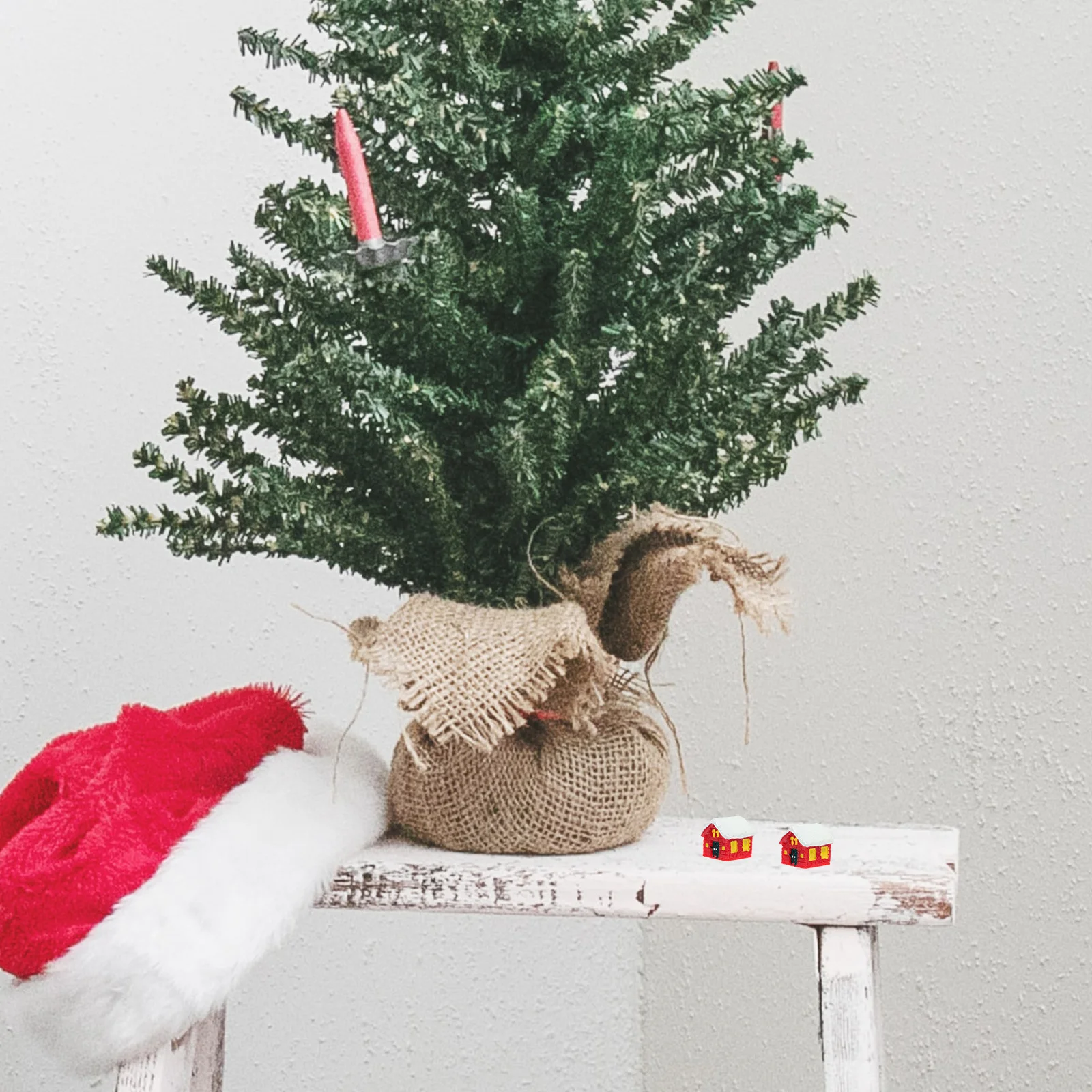 

10Pcs Xmas Landscape Decor Resin Mini House Ornaments Party Desktop Decoration Christmas Home Ornaments