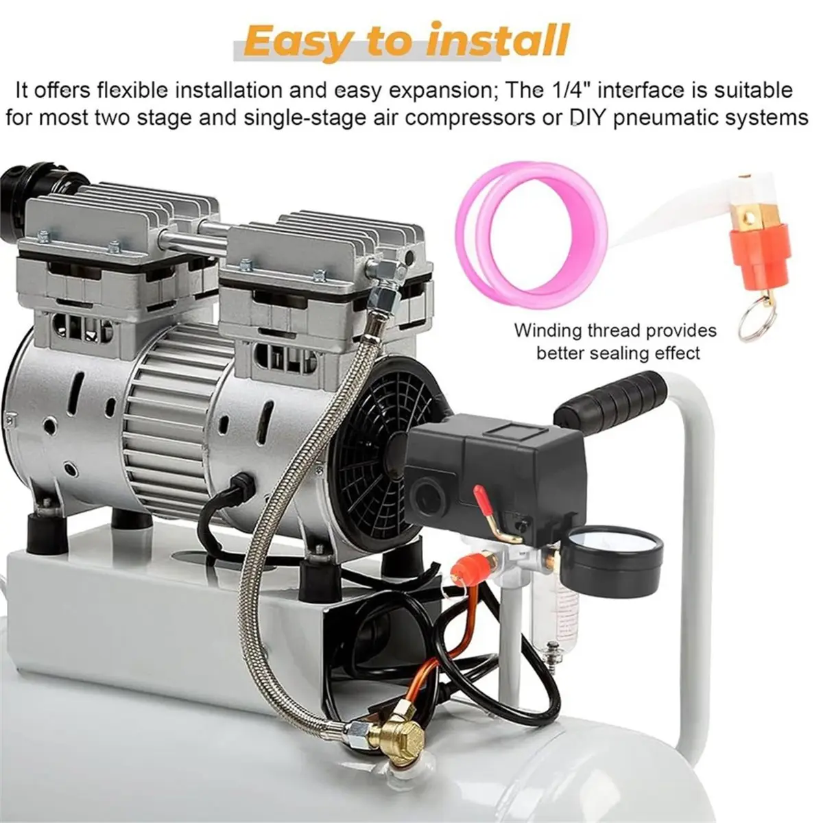LF10-4H Pressure Switch 95-125 Psi, 20A 120 Volt with 4 Port 1/4 in NPT for Compressors