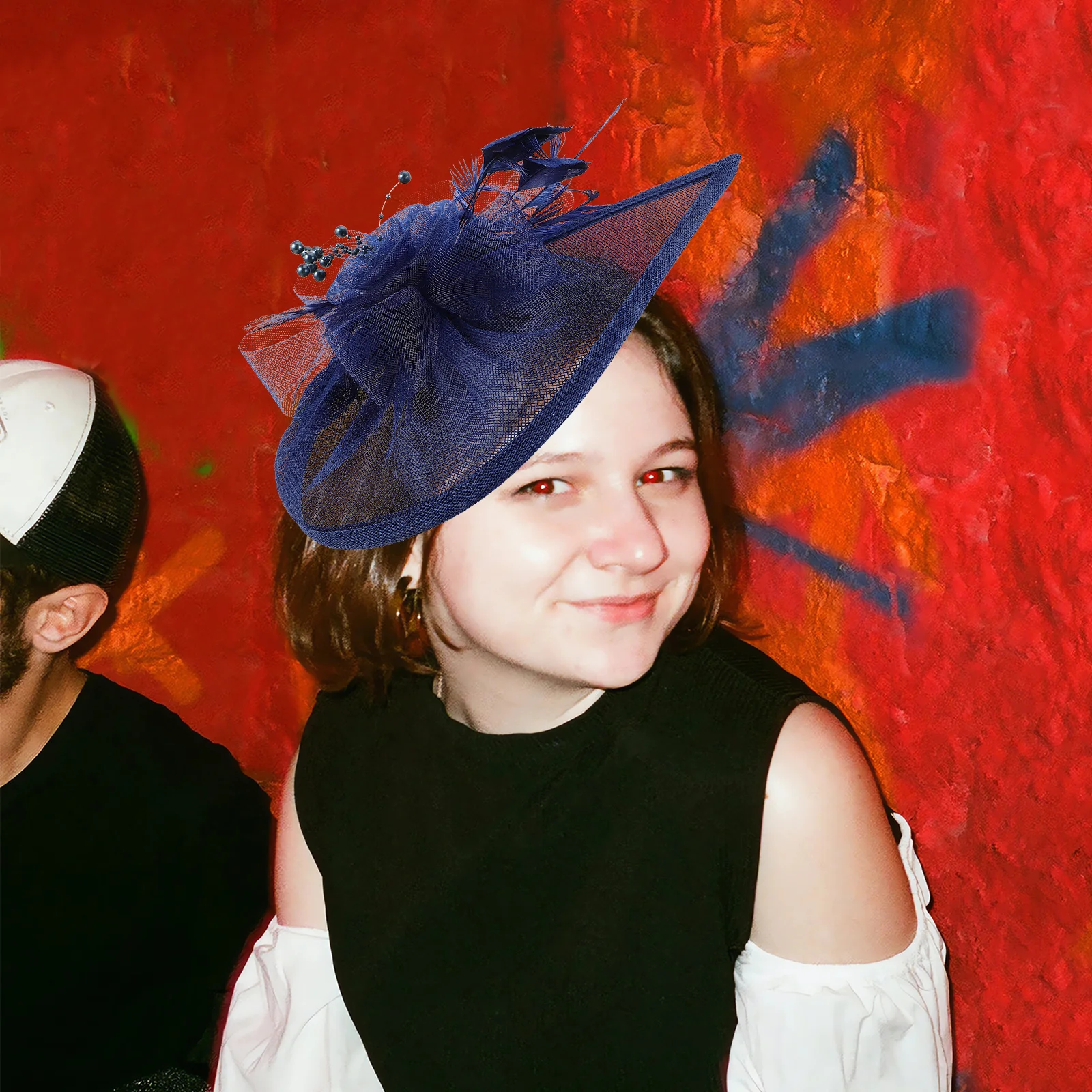 

Mesh Fascinator Hat For Women Adjustable Mini Top Hat Party Wedding Event Costume Accessory Headwear