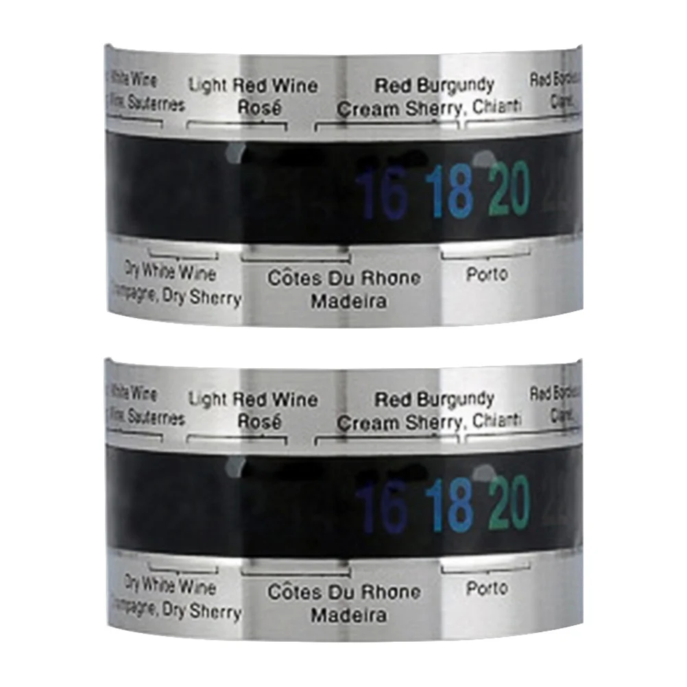 

2pcs Thermometer Bracelet Compact Stainless Steel Bottle Temperature Reader Easy Read Eco-Friendly For Home