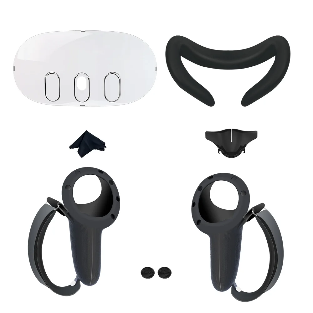 All-in-One Accessories Kit for Meta Quest 3 – Controller Grips, Face Cover, Light Blocker Nose Pad & VR Headset Protective Shell view 6