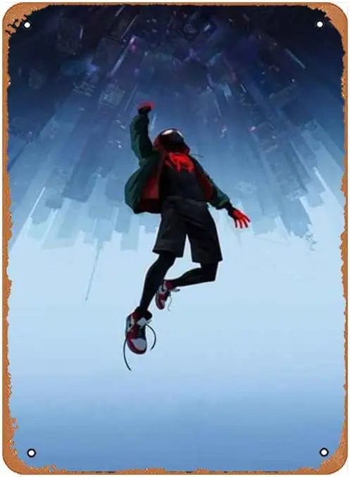 ASIOADWNA Tin Sign Into The Spider Verse Poster Wall Decoration Home Decoration Art Poster Frameless Wall Decor Decorations Art