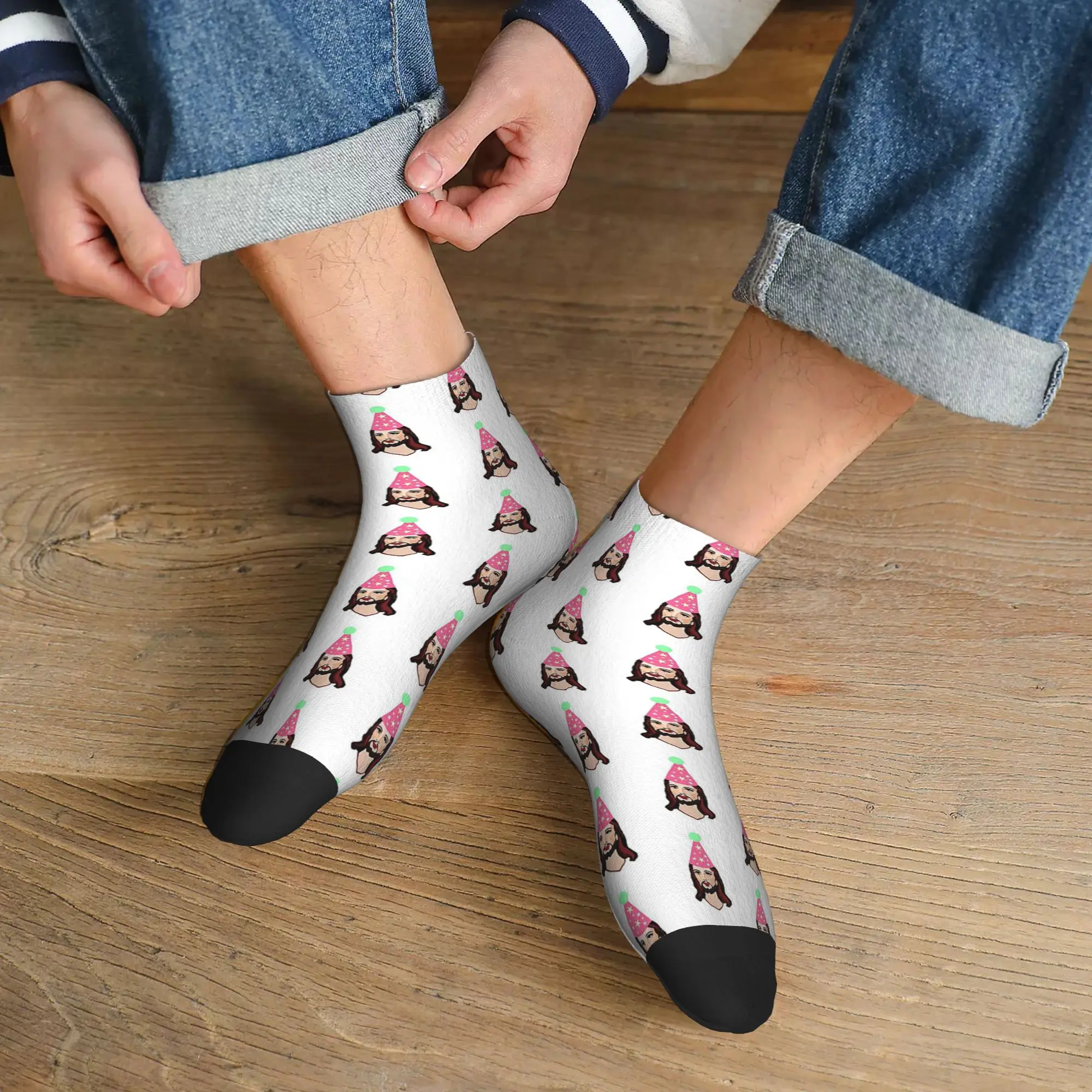 

Всесезонные забавные рождественские носки-рубашки с днем рождения Иисуса, спортивные носки в стиле Харадзюку, мягкие забавные чулки для мужчин и женщин