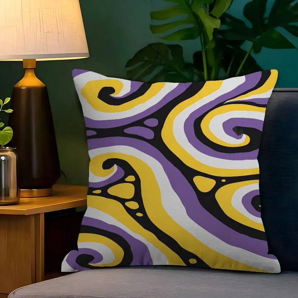 

Psychedelic Spirals Pillowcase Toon Gift Cushion Cover Bedroom Home Sofa Chair Seat Decor Pillow Case