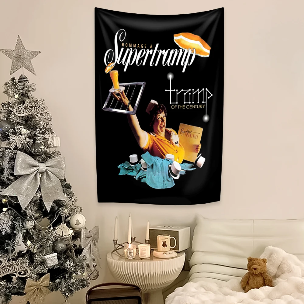 British Rock Band Tapestry Supertramps Home Decoration Wall Hanging Covering Cloth Bedroom Dormitory Background Concert Decor