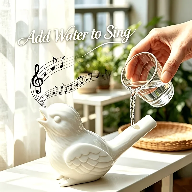 5pc White Water Bird Sound Whistles.Just Add a Small Amount of Water to Produce Clear and Realistic Bird Call,Alleviate Anxiety