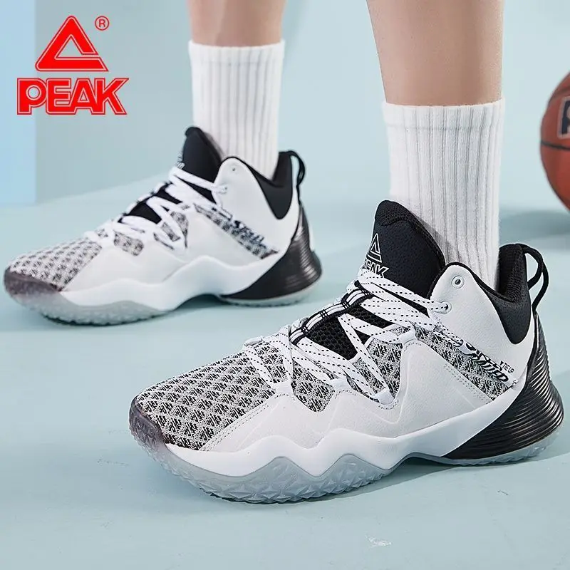 Peak Basketball Shoes Men\'s 2024 New Men\'s Shoes Mesh Breathable Practical Shock-absorbing Wear-resistant Sneakers Sports Shoes