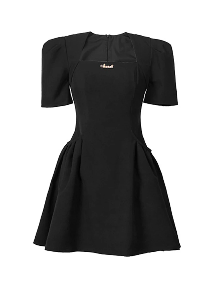 Hohe Qualität Sommer Mode Frauen Abendkleid Chic Vintage Puff Sleeve Schlank Falten Mini Party Club Geburtstag Prom Mujer Vestidos