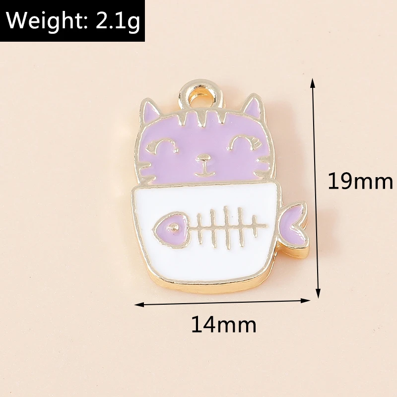 Duarte 10 Stück/Set Cartoon-Tier-Anhänger, Emaille-Hunde- und Katzen-Charms für Schmuckherstellung, Halsketten, Ohrringe, DIY-Bastelbedarf – Detail 9