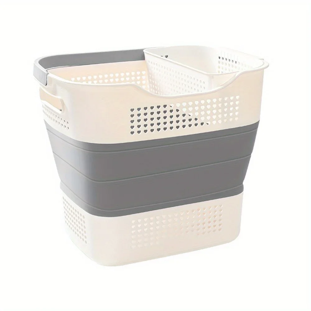 Collapsible-Plastic-Laundry-Baskets, Pop Up Laundry hamper/Storage Container, Foldable Laundry Basket with Handles, Space Saver