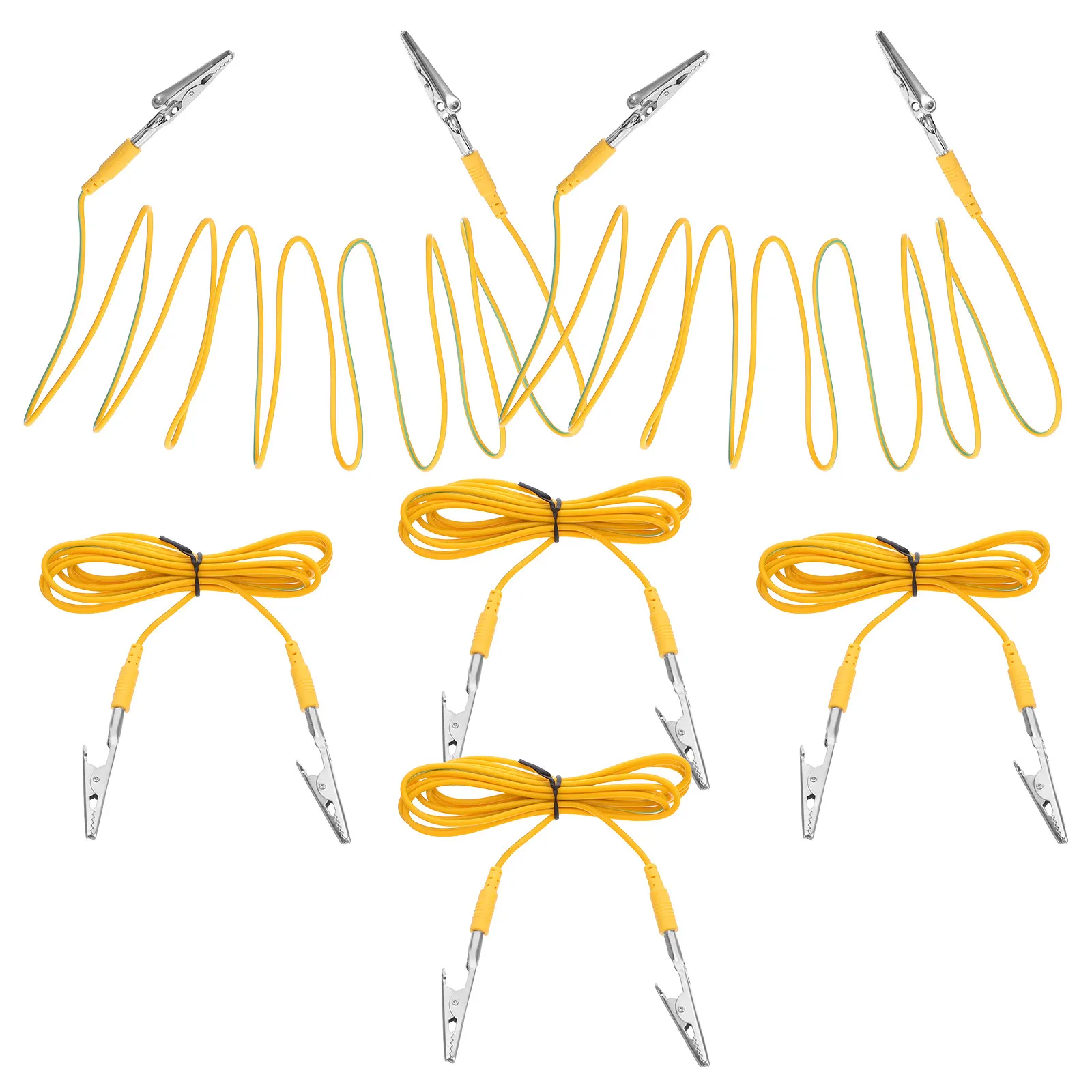 5Pcs Anti-Static Grounding Wire 1.8m Dual Clip Cable Cord Electrical Device Safety Ground Wire for Static Sensitive Areas