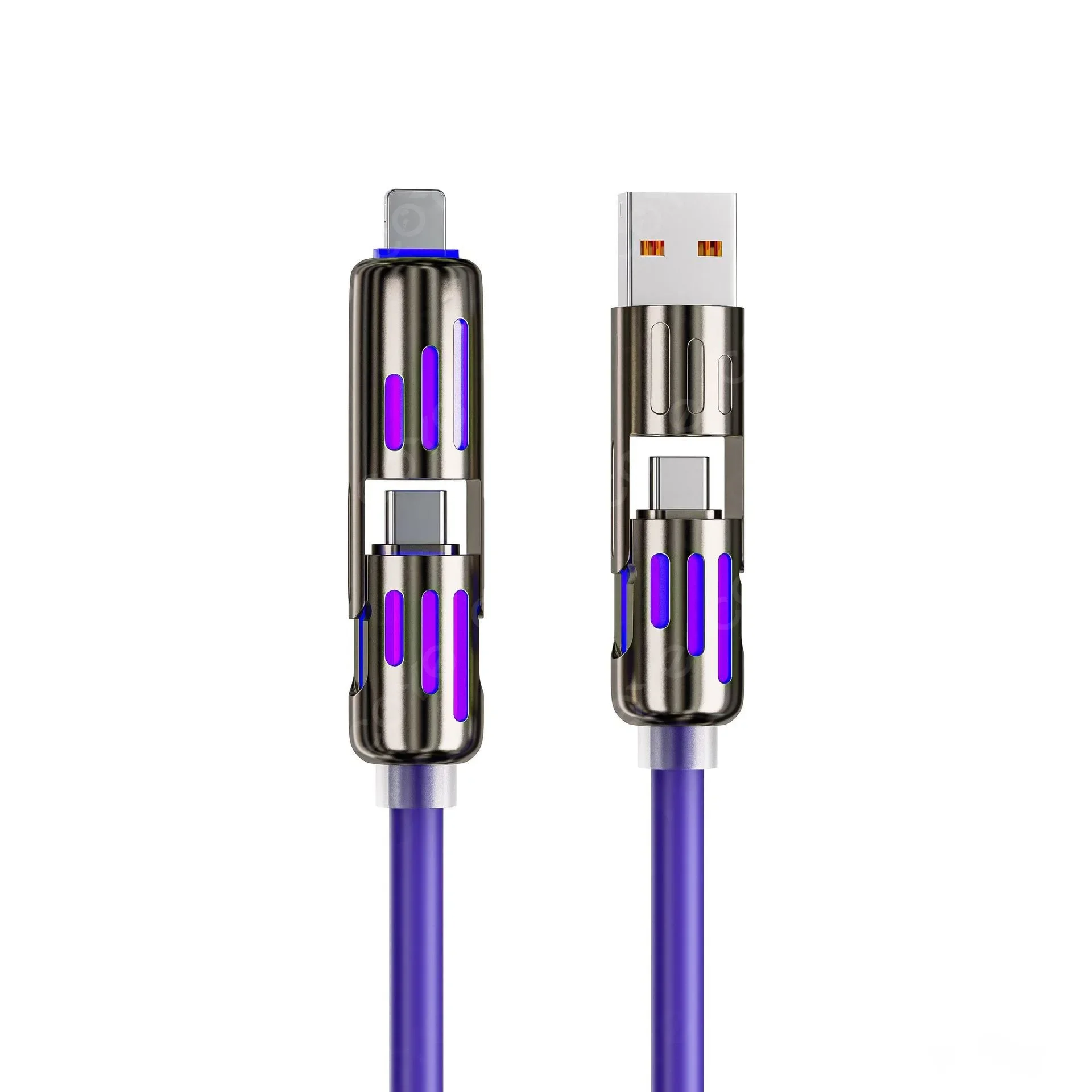 USB, Typ C, Lightning-Max 240 W Schnelllade- und Datensynchronisierung MFISH 4-in-1-Multifunktions-USB-Ladekabel für iPhone 16/15, iPad