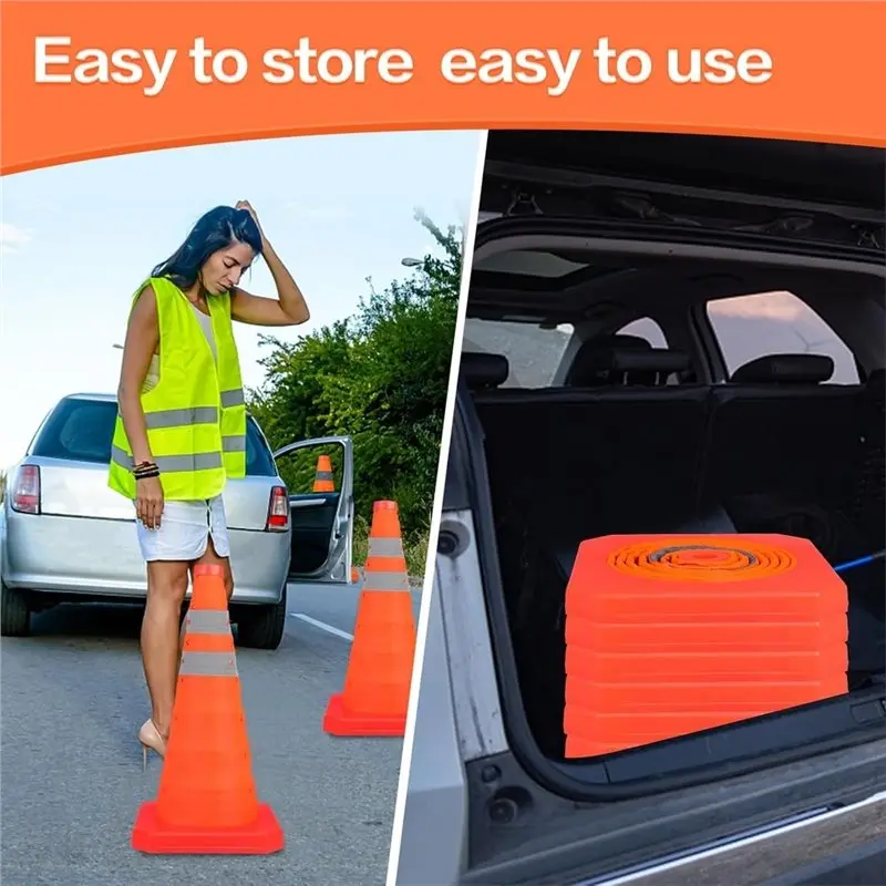 Y14A Traffic Cones,Multi Purpose Collapsible Safety Pop-Up Orange Cones For Parking Lot, Driveway Driving Etc