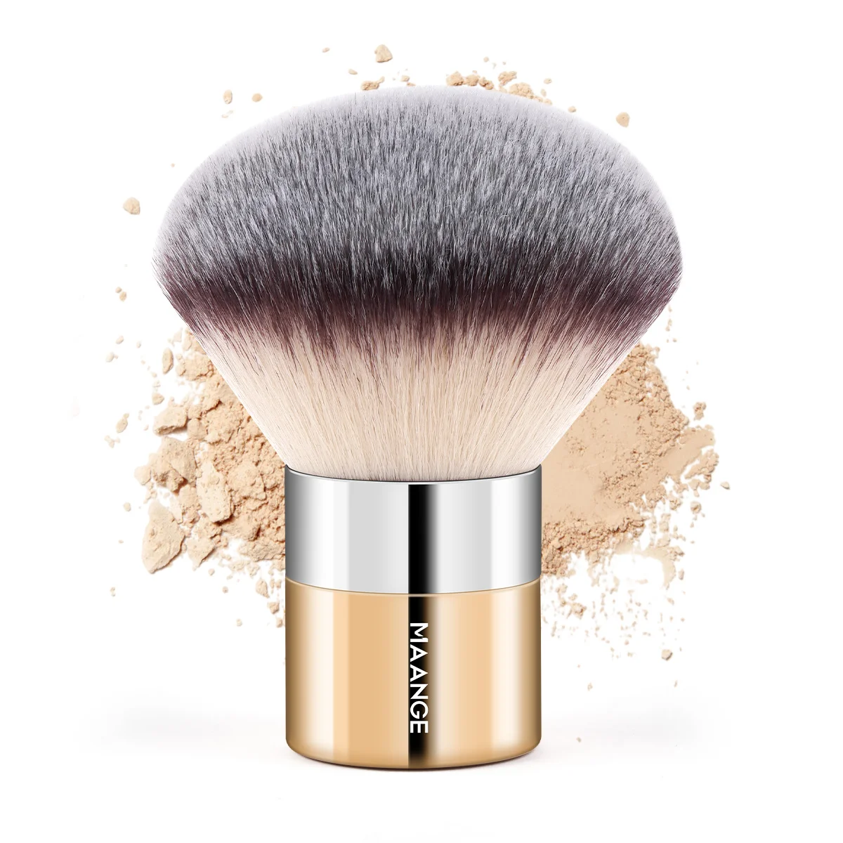 MAANGE-brocha de maquillaje en polvo profesional, cepillo para polvo Mineral Kabuki uniforme, mango Premium, pelo suave y denso para maquillaje, regalo de belleza