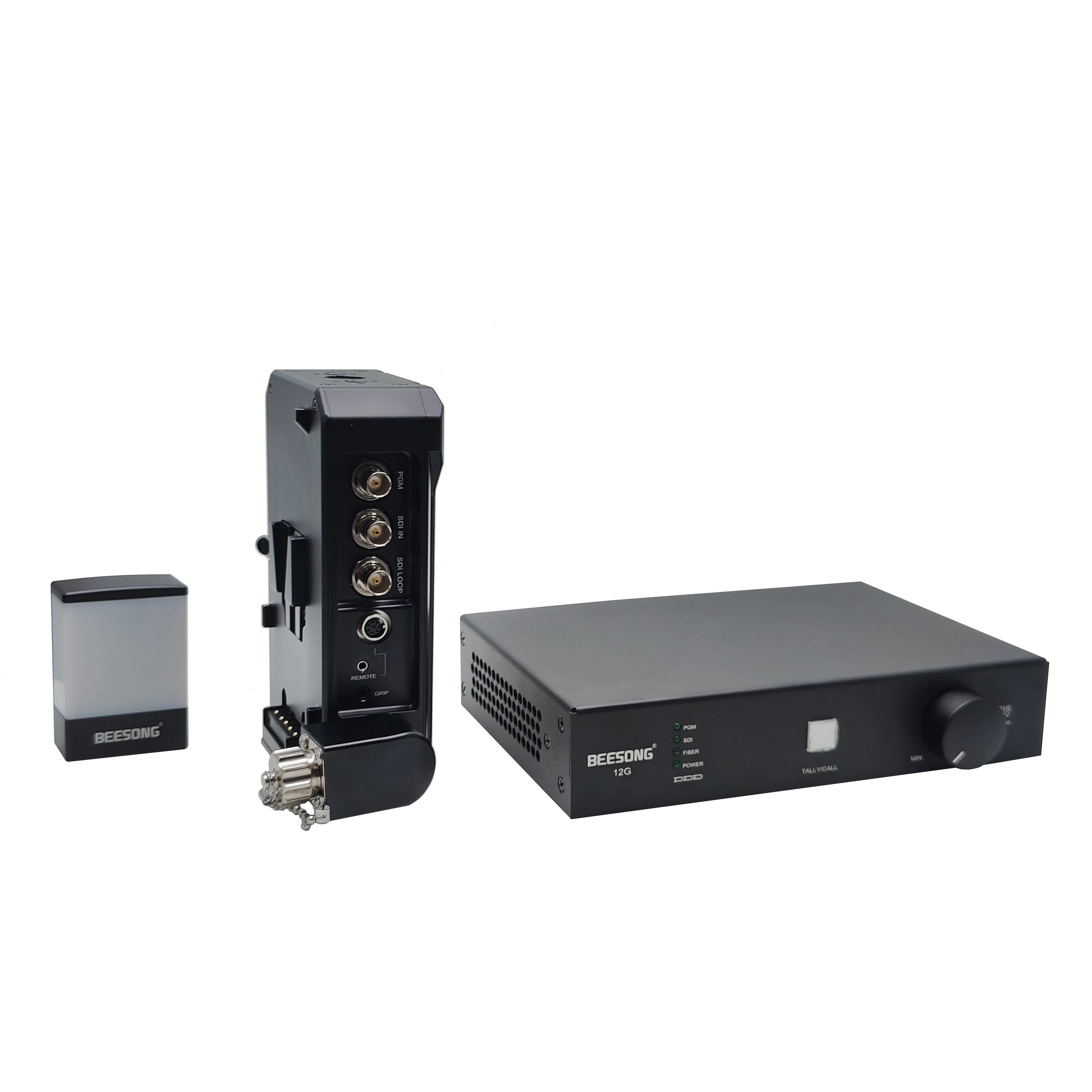 BEESONG EFP-BSVM 12G-SDI to Fiber Media Converter CCTV HD Video Extender with Transceivers 10KM ODC Fiber Connector