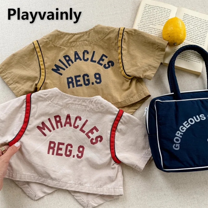 

Korean Style Spring Summer Baby Girls Coats Khaki Apricot V-neck Short Sleeve Single Breasted Waistcoat Children Clothes A6262