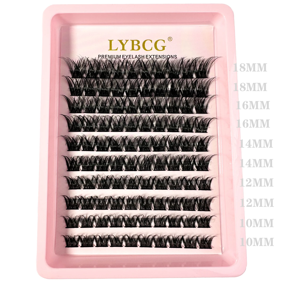 10Rows 0.07mm DIY Cluster Lashes Fluffy Volume Eyelash Extension Natural Segmented False Eyelashes Bundles Individual Lashes