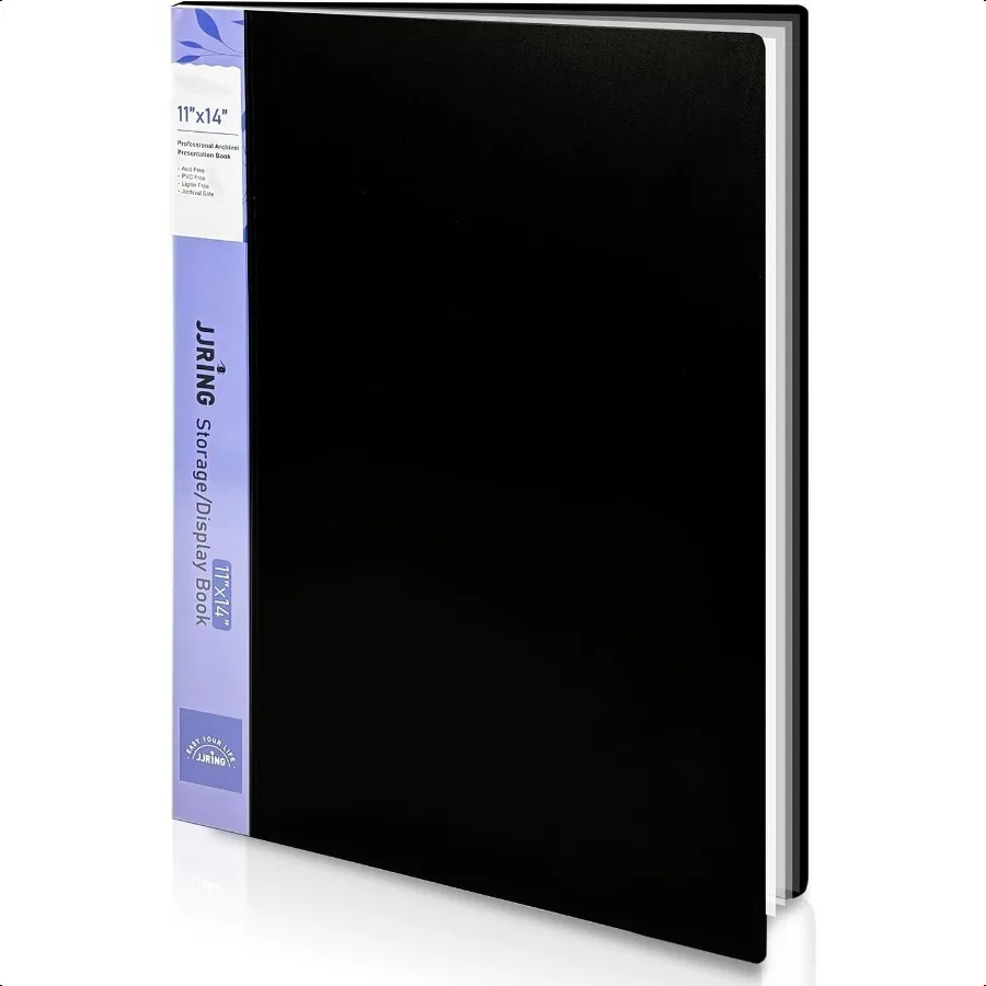 

11x14 Art Portfolio Folder with Plastic Sleeves 24Pocket Portfolio Binder Displaying 48 Pages Presentation Book with Black Inne
