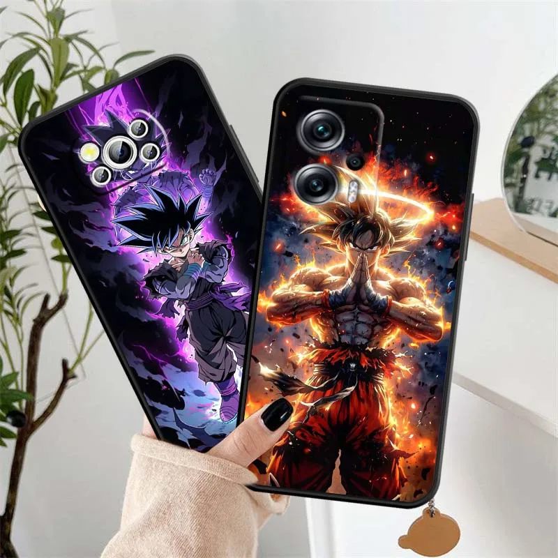 

Anime Dragon Ball Saiyan style Phone Case For Xiaomi Mi Poco F3 F4 F5 F6 X3 X4 X5 X6 X7 M3 M4 M5s M5 M6 GT Pro 5G Black Cover