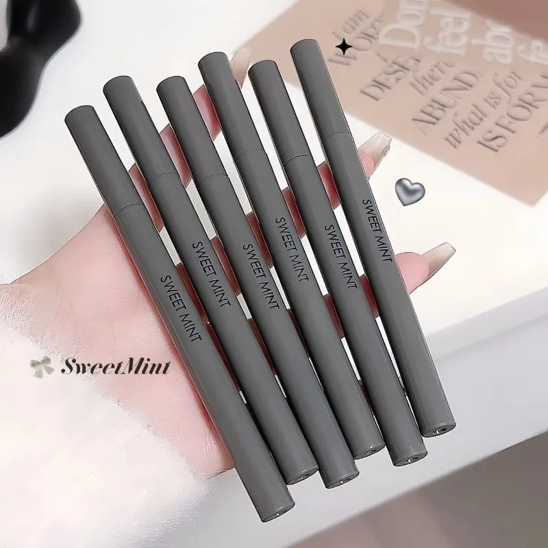 Gebogener Eyeliner-Stift, ultrafein, schnell trocknend, flüssiger Eyeliner, einfach aufzutragen, Lying-Silkworm-Stift, Schwarzbraun, für die unteren Wimpern, Augen-Make-up – Detail 6