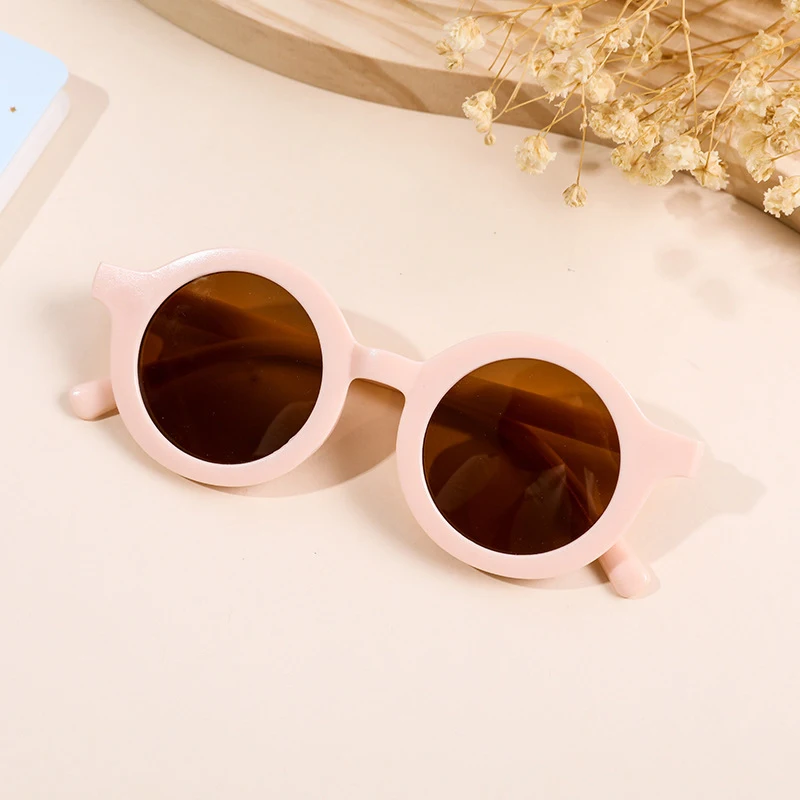 Newborn Round Frame Sunglasses Photography Prop Kids Cute Vintage Frosted Sun Glasses Sun Shade Eyewear Kawaii Photo Accessories