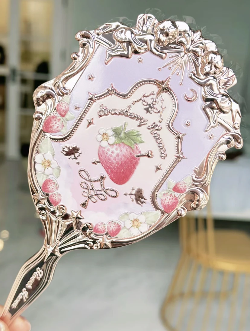 Flower Knows Strawberry Rococo Violet  Purple Hand held Mirror Violet Series Limited High Appearance Mirror Makeup Mirrors