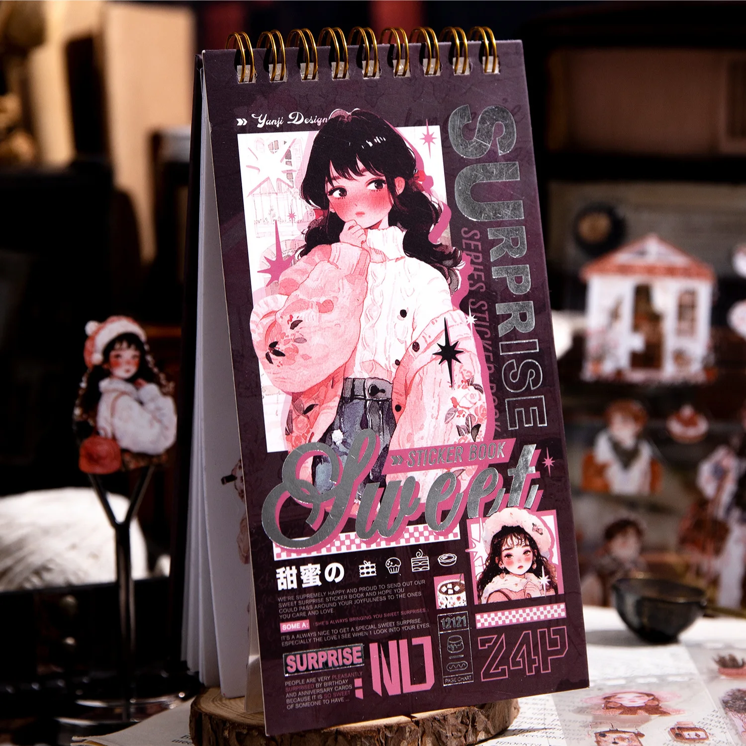 24 יחידות / הרבה מדבקות סטציונריות Kawaii מדבקת הפתעה מתוקה חבילת DIY Craft Scrapbooking אלבום זבל יומן