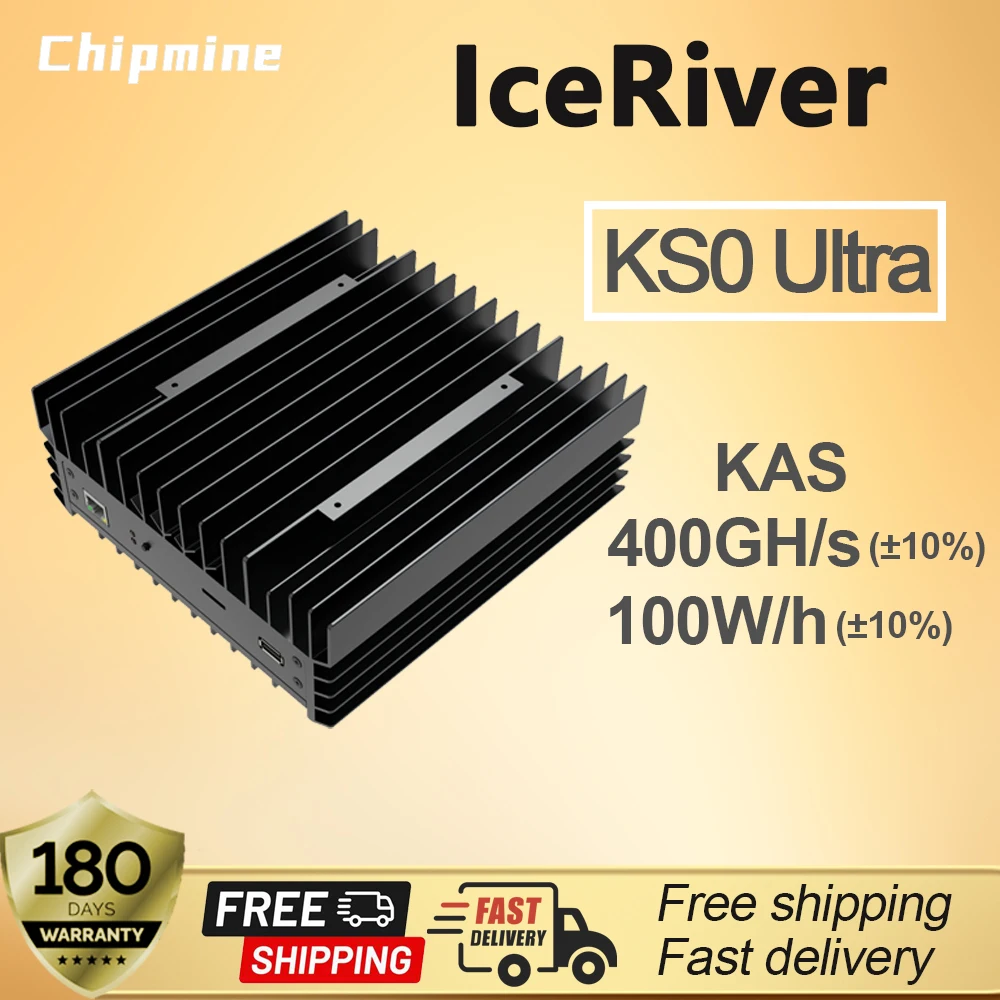 KAS Miner IceRiver Brand New KS0 Ultra 400GH/s Hashrate 100W Power Kaspa Miner Machine Quiet Home Use