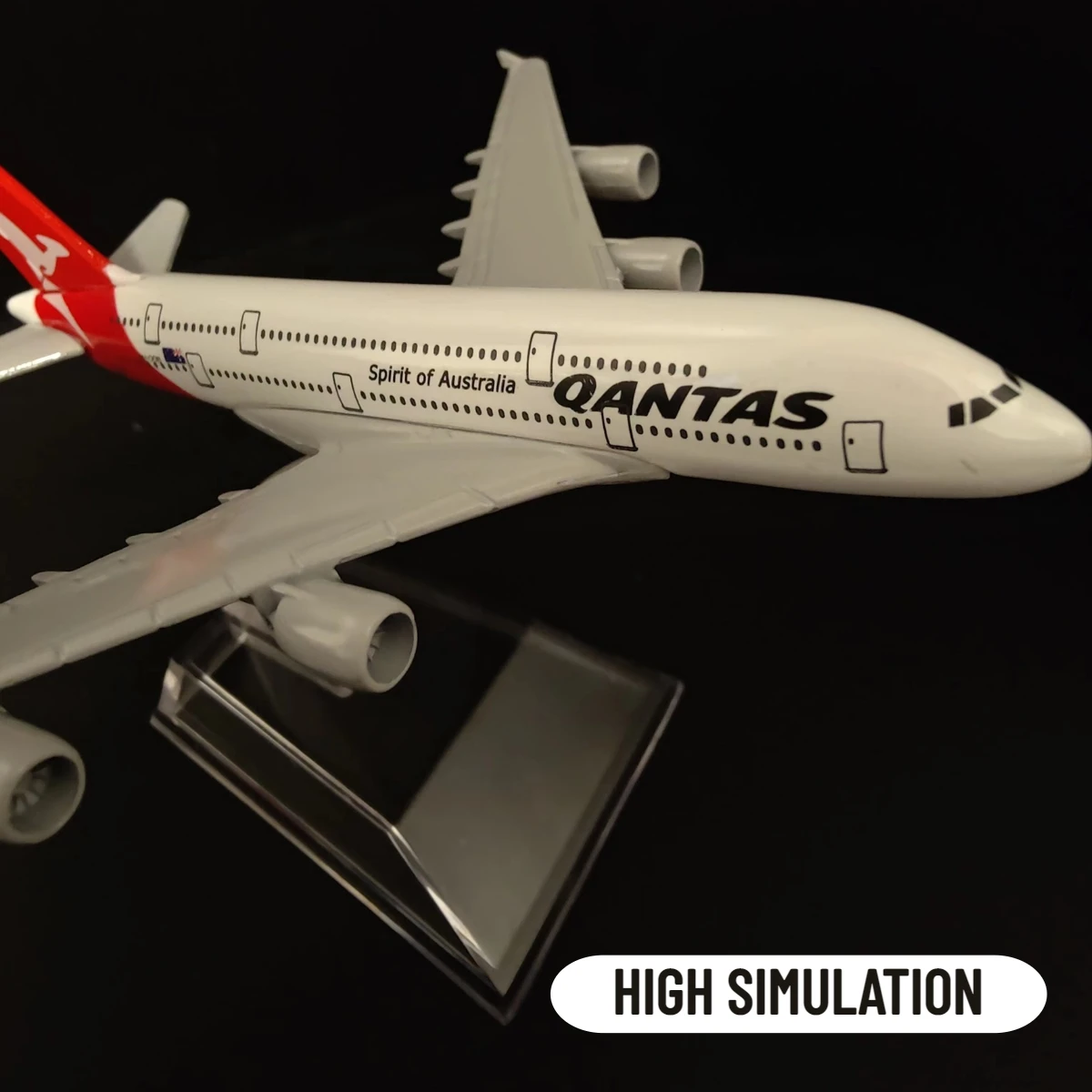 Scale 1:400 Metal Aircraft Model, Qantas A380 Airplane Diecast Plane Aeroplane Home Office Decor Mini Moto Toys for Boy