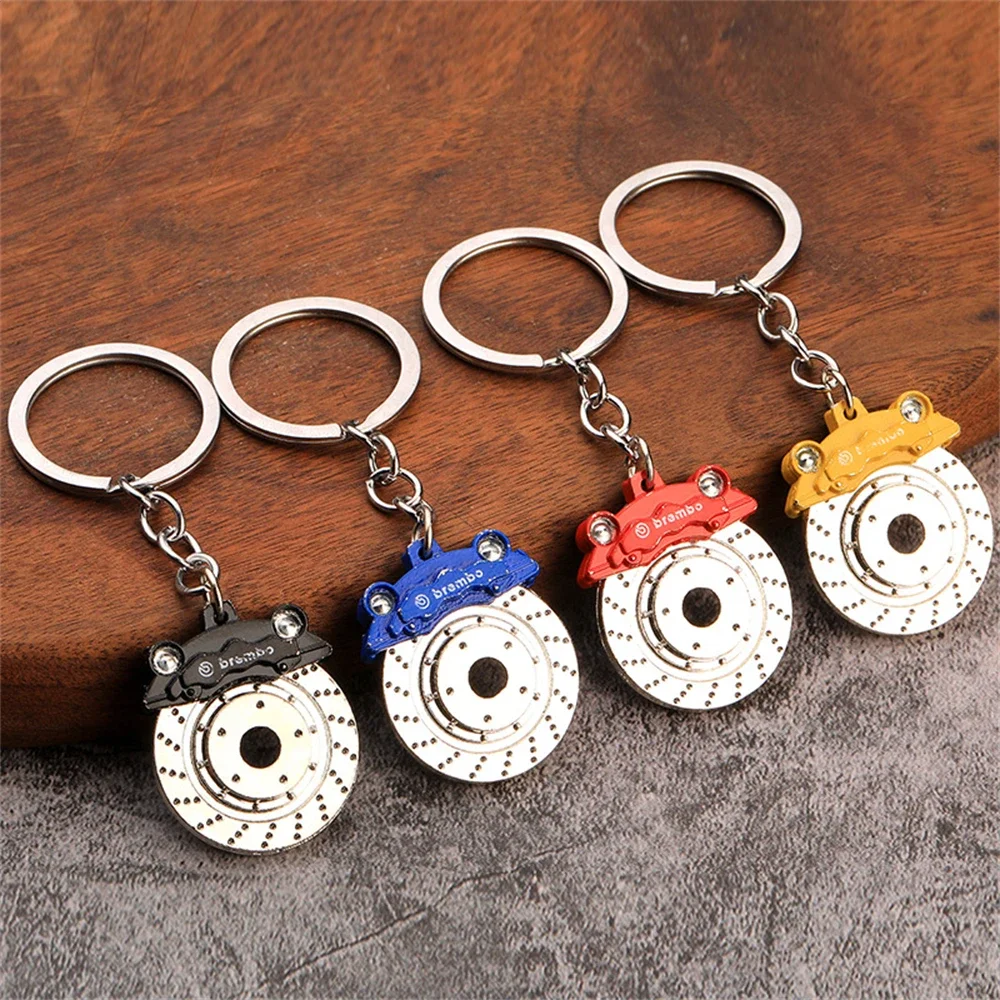 Creative Wheel Rim Keychain Metal Racing Brake Disc Keyring Car Motorcycle Key Chain Souvenir Gift Waist Buckle Bag Pendant