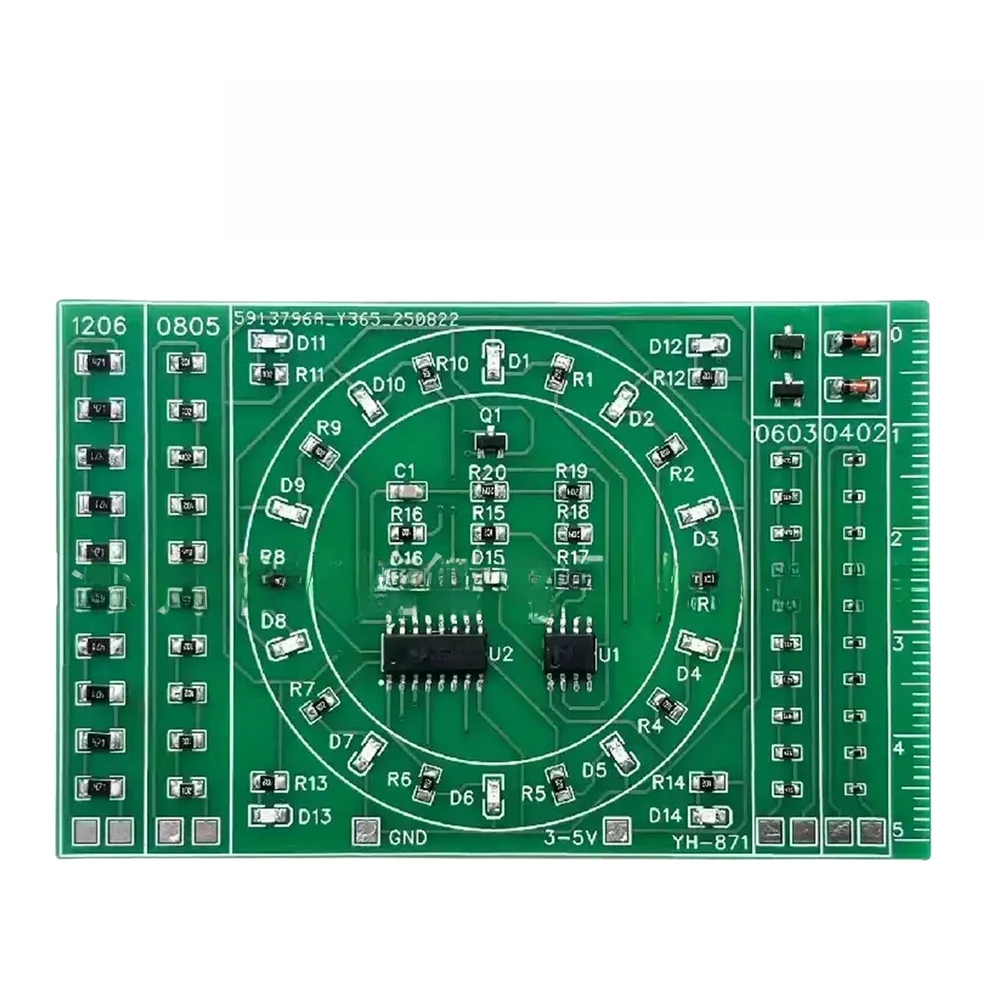 Beginner-Friendly For SMD Soldering Practice Kit with Flowing LED Chaser Design Based on CD4017 IC for Educational Use