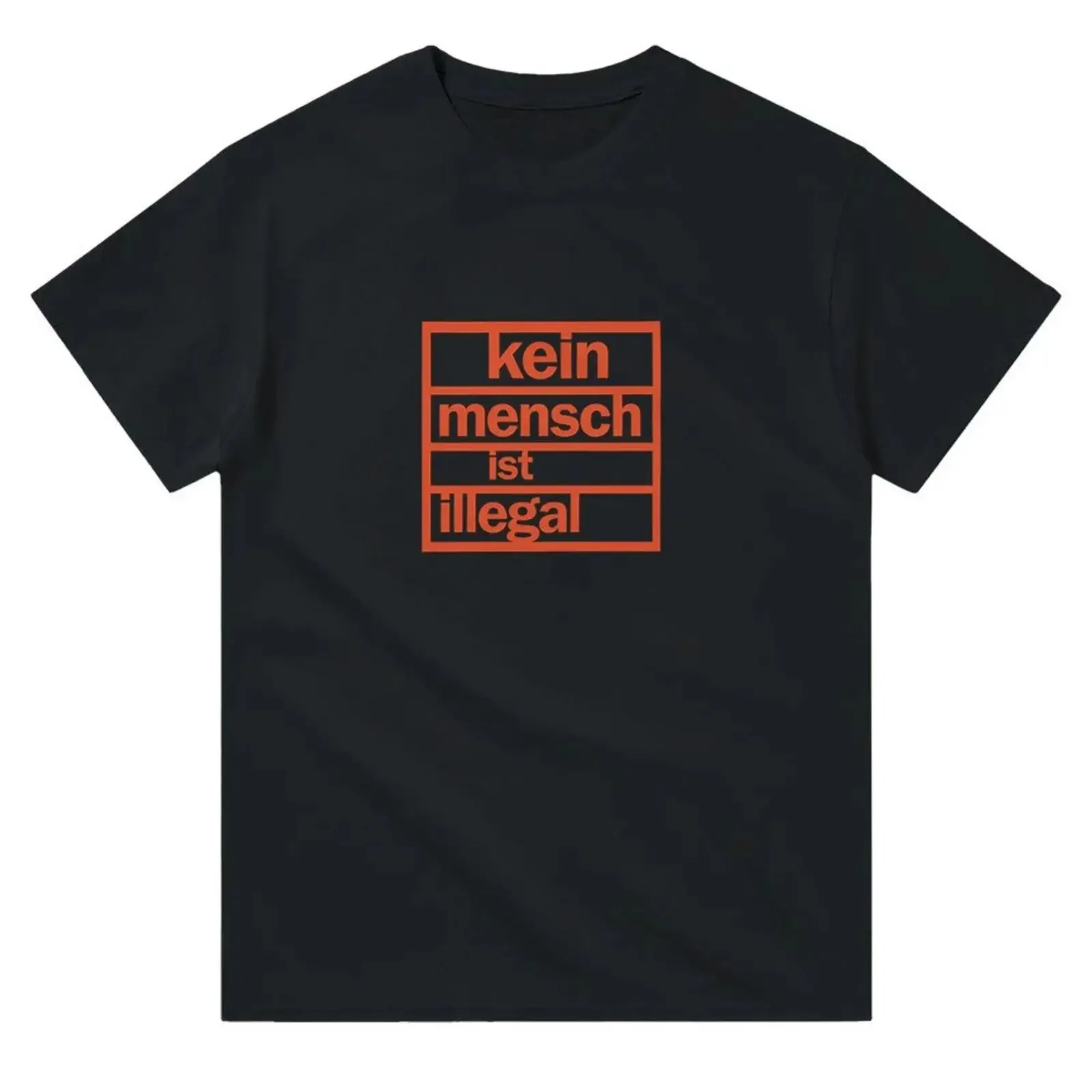 No One is Illegal T Shirt Orange Human Rights Statement Protest Clothing vintage Washed graphic Unisex Casual Soft fashion