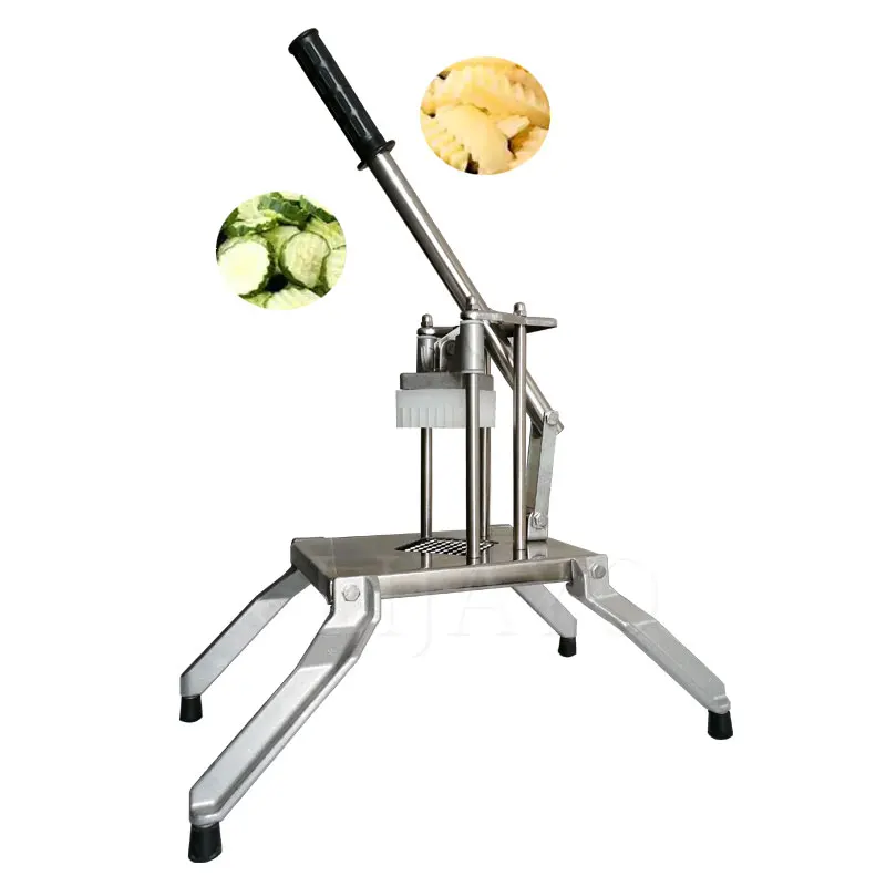 Manual Stainless Steel Food Vegetable Fruit Wavy Potato Strip Slicer Cutting Machine