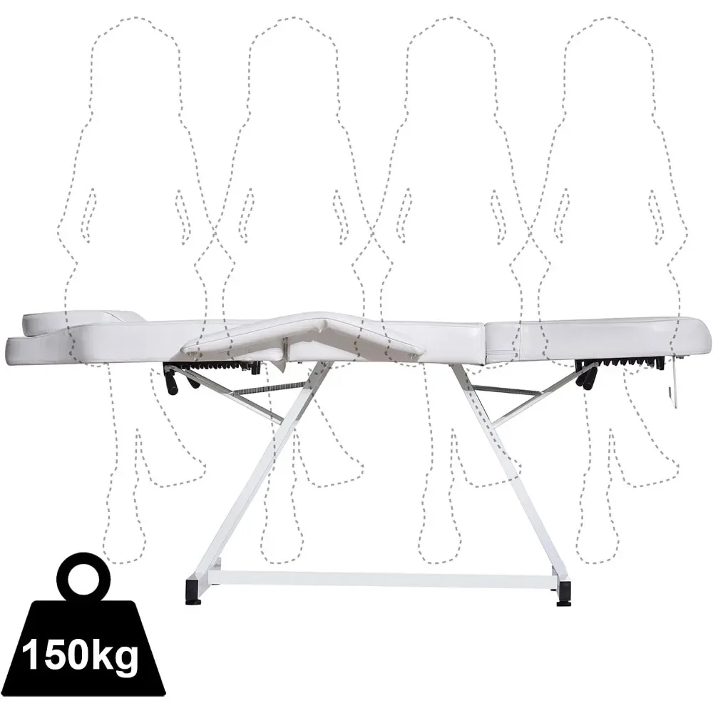 Silla plegable ajustable para tatuaje profesional, cama con bolsillo de almacenamiento y gancho para toalla para esteticista, Spa, masaje para el cuidado Facial