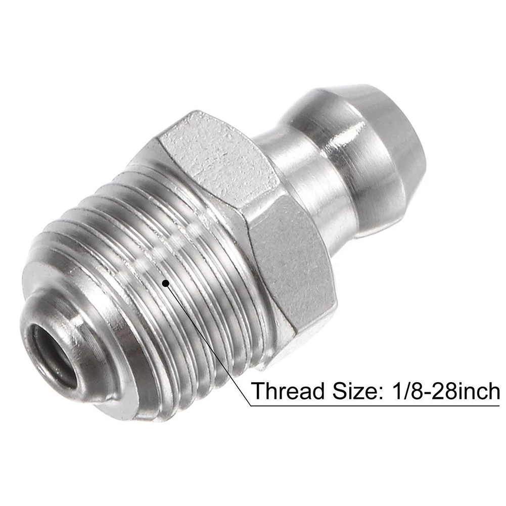 10pcs Straight Hydraulic Grease Fitting 1/8-28inch Thread 201 Stainless Steel Grease Accessories For Mechanical Parts