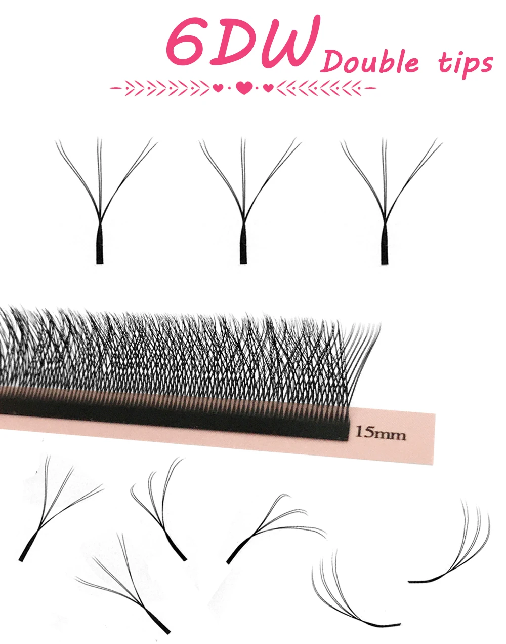 Goddess W-förmige Bloom 3D 4D 5D 6D 7D 8D Automatisch blühende vorgefertigte Fächerwimpernverlängerungen, natürlich weiche YY Einzelwimpern – Detail 10