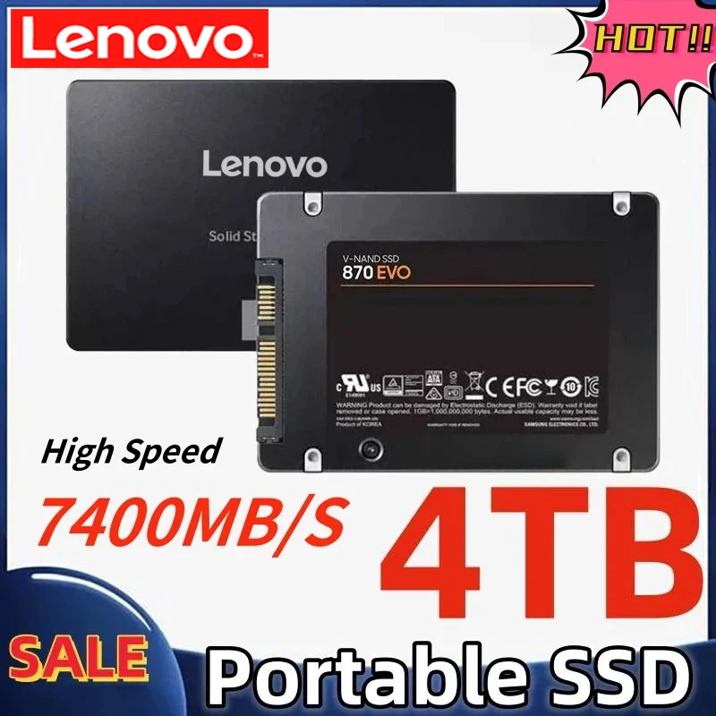 Lenovo 4TB SSD External Hard Disk For Internal Hard Drive Sata3 Interface Portable High Speed Solid State Drive For Laptop