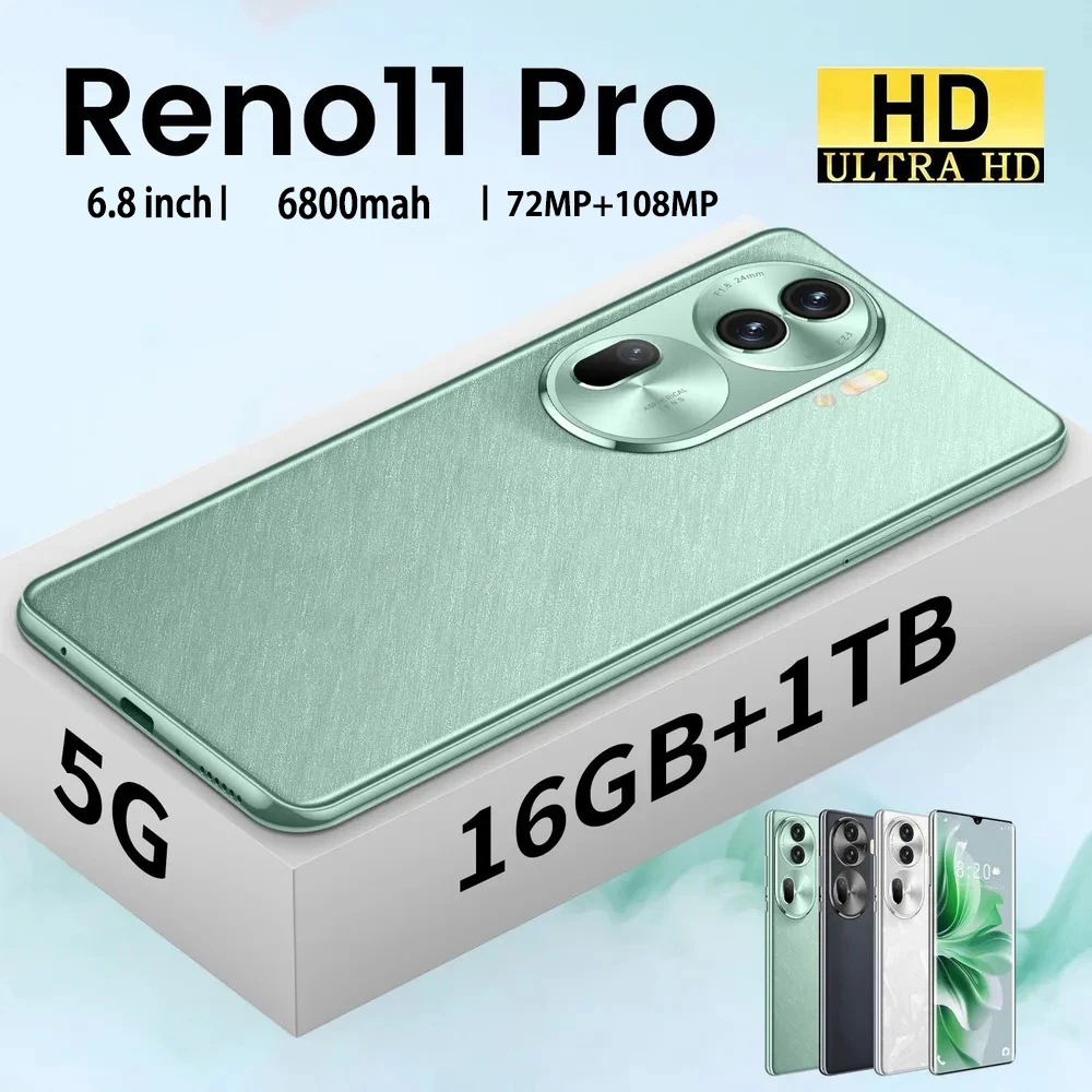 Global Version Mobile Phone Reno 11 Pro 6.8 inch Dimensity 9300 android smartphone 5G Cell Phone 16G+1TB 6800mAh Battery NFC