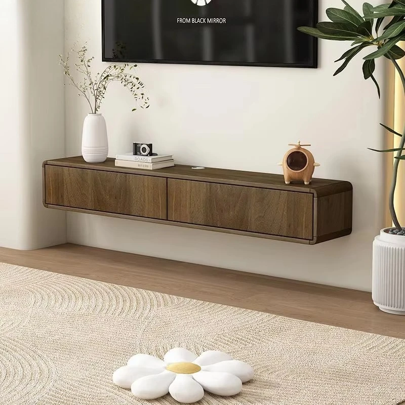 Latest design Wooden TV cabinet with storage drawers Wholesale price Customized white floating luxury TV stand Wall-mounted room