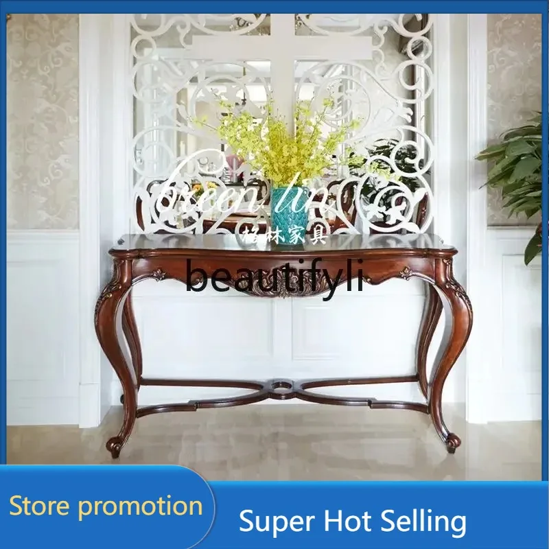 

SMT07 American medieval solid wood entrance platform, living room wall decoration cabinet, partition side table/entrance