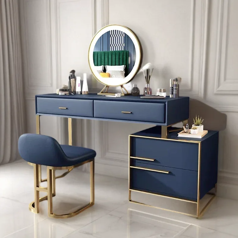 Hairstyles Chair Aesthetic Room Furniture Salon Beauty Vanity Desk with Light Mirror Dresser Set Penteadeira Para O Quarto