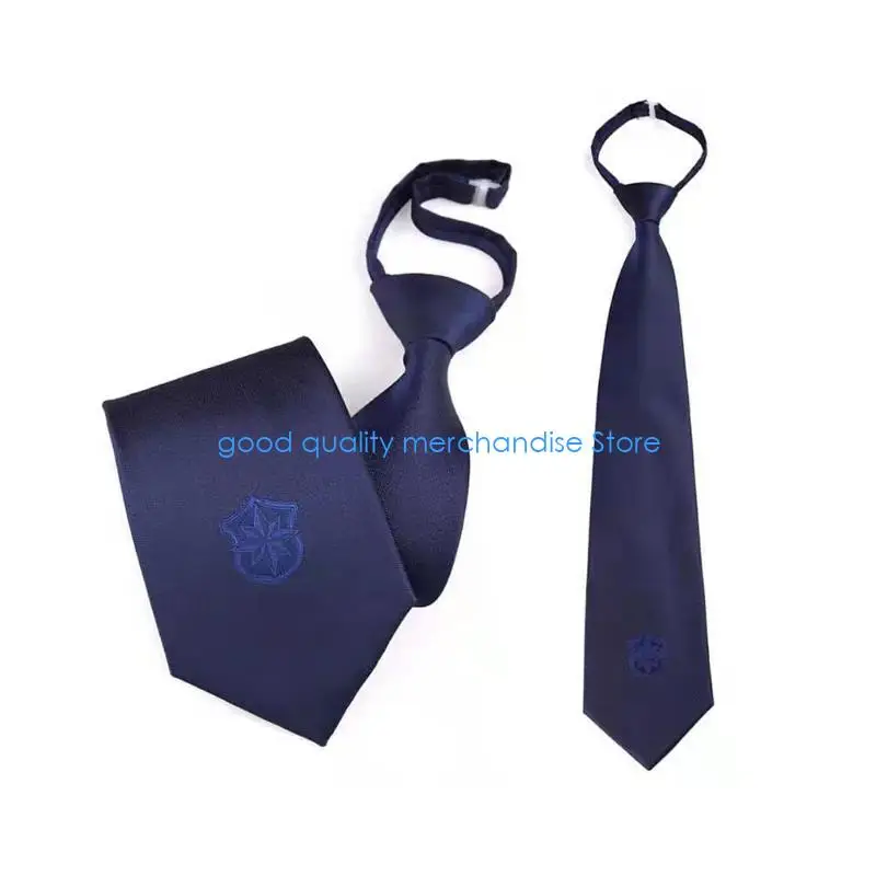 Y5JD Comodo set cravatte e clip in poliestere per l'uniforme professionale della guardia sicurezza