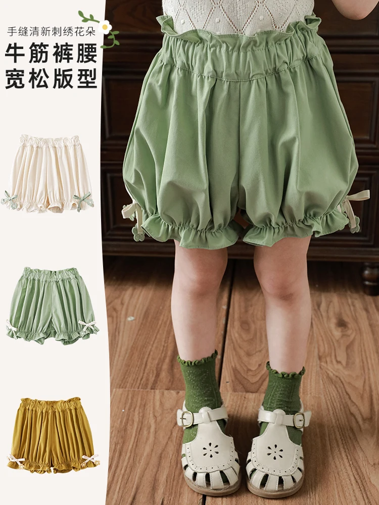 

Girls' Summer Shorts 2022 Temperament Bow Lantern Pants Children's Korean Versatile Pants