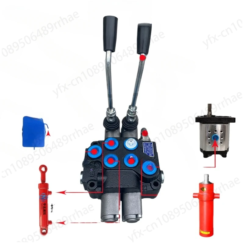 Hydraulic multi-way valve ZT12 distributor one control two belts bridge can be connected in series forklift P modified forklift