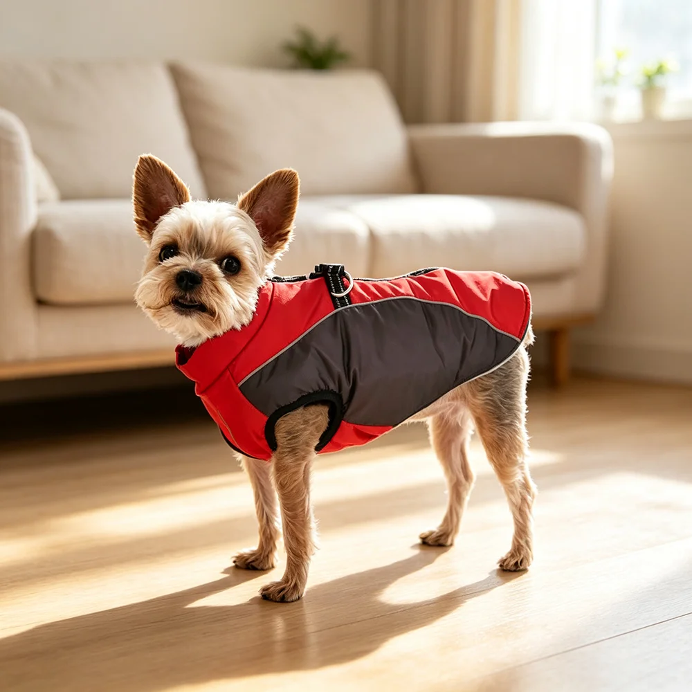 Winter Dog Clothes For Small Dogs Cats Waterproof Pet Warm Reflective Vest Jackets With D-ring Chihuahua French Bulldog Coats