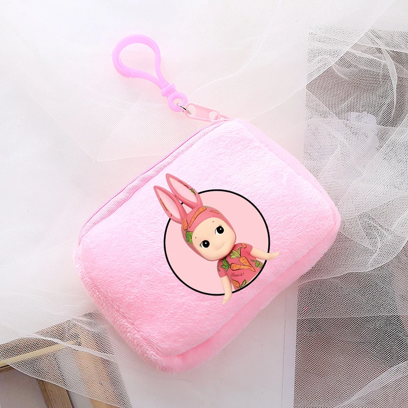 Sonnies Angels Children Mini Plush Coin Purse Student School Pink Storage Bag Key Case Handbag New Cartoon Anime Kids Cute Gifts