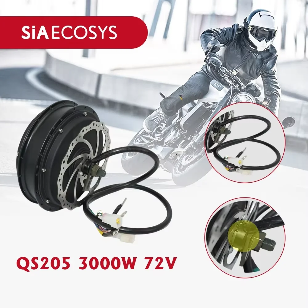 QSMotor QS205 3000W 72V High Speed Electric Spoke Motor 50H V3I with Customized 175mm Drop-out for Electric Motorcycle