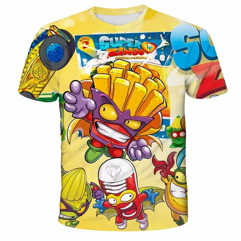 2024 New Summer Baby Boy Los Super Zings Series Pattern Printing Dibujos De SuperZings Children\'s T-Shirt Children Girls Clothes